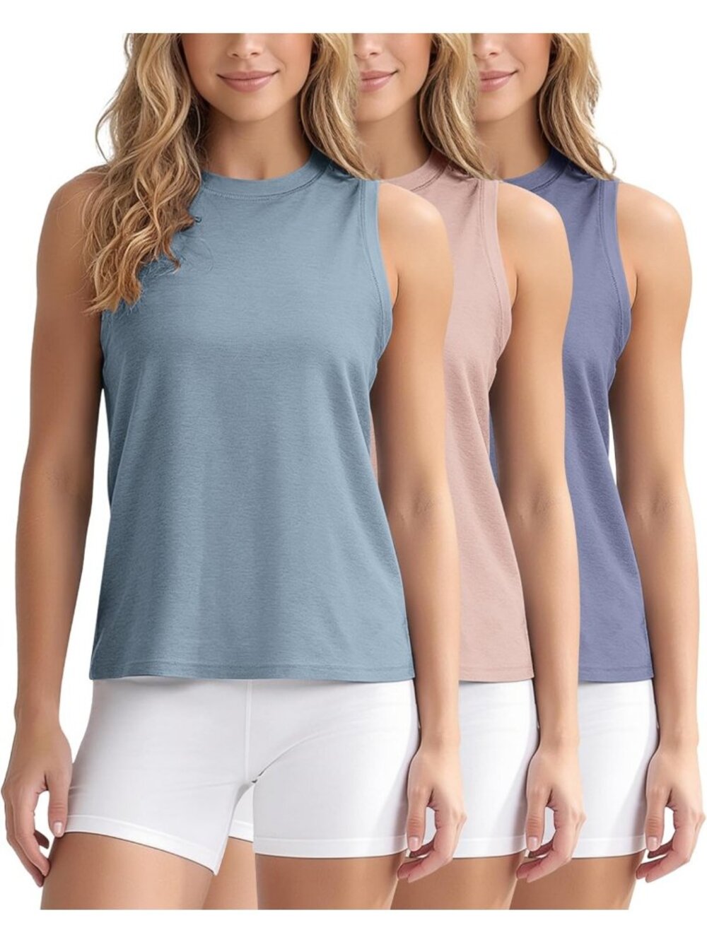 Everyday Comfort Muscle Tank Top - Ultra Soft High Crew Neck Sleeveless Tee